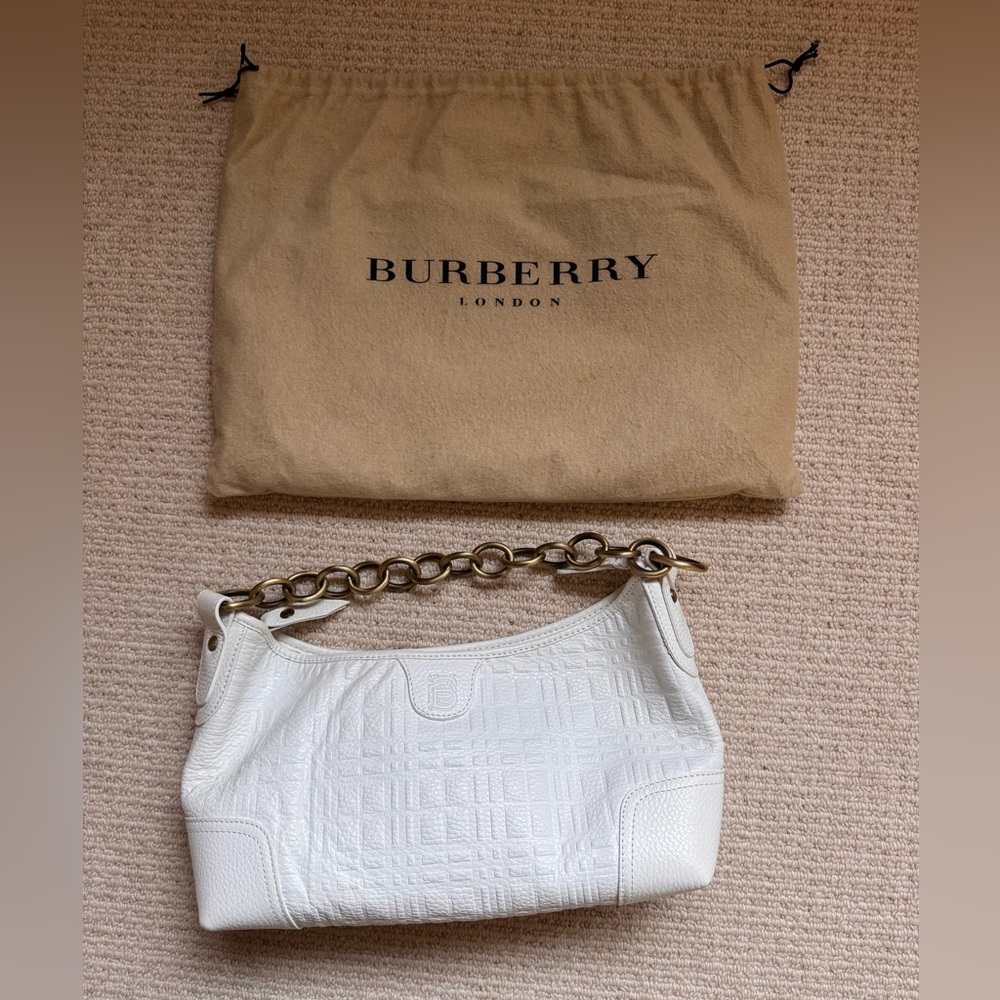 Burberry Vintage White Quilted Small Chain Bag